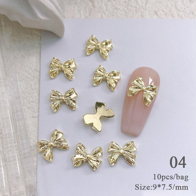 10 bucăți 3D Nail Charm Pink Nud Ribbon Rășină Bowknot Fluture Strass Nail Art Decorare Accesorii Accesorii pentru DIY Manicur