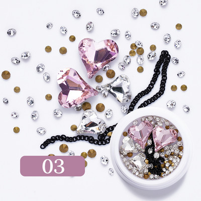 Strasuri pentru unghii 3D cu stea cu inimă roz Piese pentru unghii Piese pentru unghii Aripi acrilice Accesorii pentru decorarea unghiilor 3D Manichiură