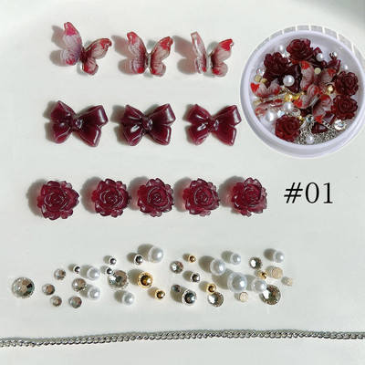 Strasuri pentru unghii 3D cu stea cu inimă roz Piese pentru unghii Piese pentru unghii Aripi acrilice Accesorii pentru decorarea unghiilor 3D Manichiură