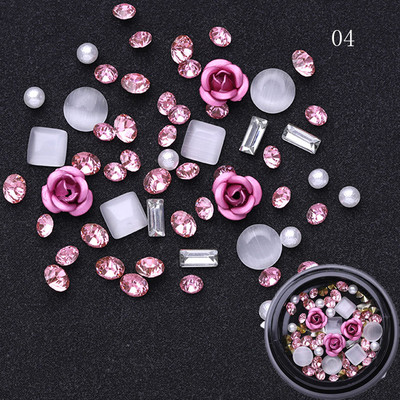 Strasuri pentru unghii 3D cu stea cu inimă roz Piese pentru unghii Piese pentru unghii Aripi acrilice Accesorii pentru decorarea unghiilor 3D Manichiură