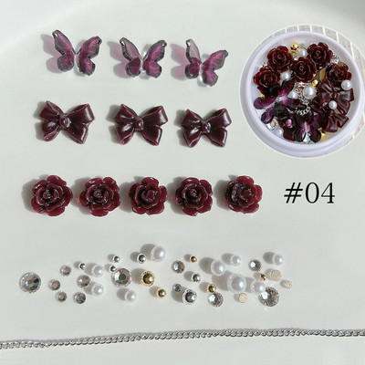 Strasuri pentru unghii 3D cu stea cu inimă roz Piese pentru unghii Piese pentru unghii Aripi acrilice Accesorii pentru decorarea unghiilor 3D Manichiură