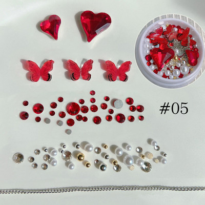 Strasuri pentru unghii 3D cu stea cu inimă roz Piese pentru unghii Piese pentru unghii Aripi acrilice Accesorii pentru decorarea unghiilor 3D Manichiură