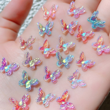 20 бр./чанта Aurora Double Layer Butterfly Nail Art Decoration Jewelry Nail Charms Инструмент за маникюр Аксесоари Направи си сам дизайн на ноктите