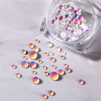 Culori bomboane Dimensiuni mixte Inimă de dragoste Mărgele de cristal rotunde AB 3D Nail Art Strasuri DIY Flatback Pietre acrilice Decorații