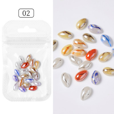 Culori bomboane Dimensiuni mixte Inimă de dragoste Mărgele de cristal rotunde AB 3D Nail Art Strasuri DIY Flatback Pietre acrilice Decorații