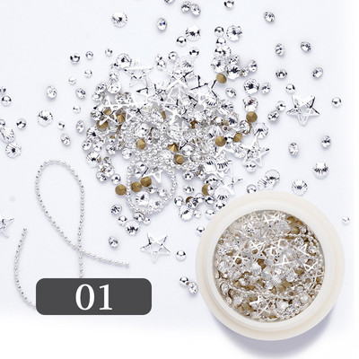 Culori bomboane Dimensiuni mixte Inimă de dragoste Mărgele de cristal rotunde AB 3D Nail Art Strasuri DIY Flatback Pietre acrilice Decorații