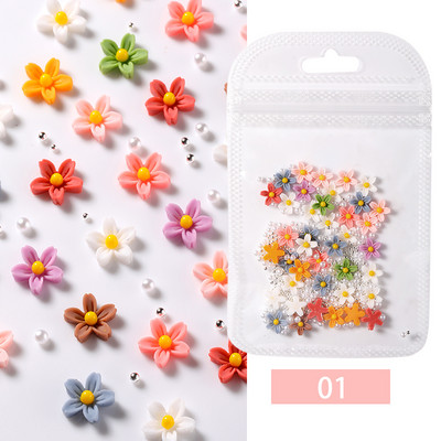 Culori bomboane Dimensiuni mixte Inimă de dragoste Mărgele de cristal rotunde AB 3D Nail Art Strasuri DIY Flatback Pietre acrilice Decorații