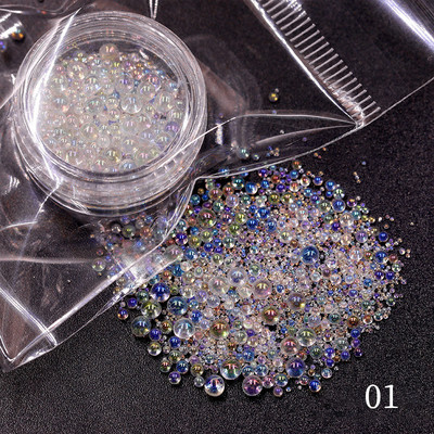 Culori bomboane Dimensiuni mixte Inimă de dragoste Mărgele de cristal rotunde AB 3D Nail Art Strasuri DIY Flatback Pietre acrilice Decorații