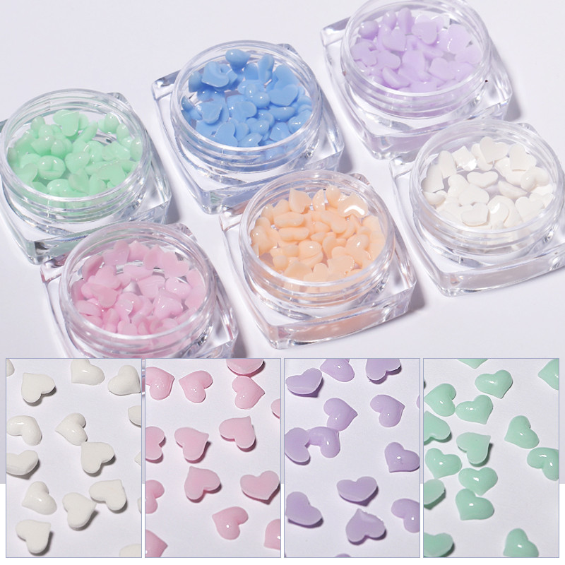 Culori bomboane Dimensiuni mixte Inimă de dragoste Mărgele de cristal rotunde AB 3D Nail Art Strasuri DIY Flatback Pietre acrilice Decorații