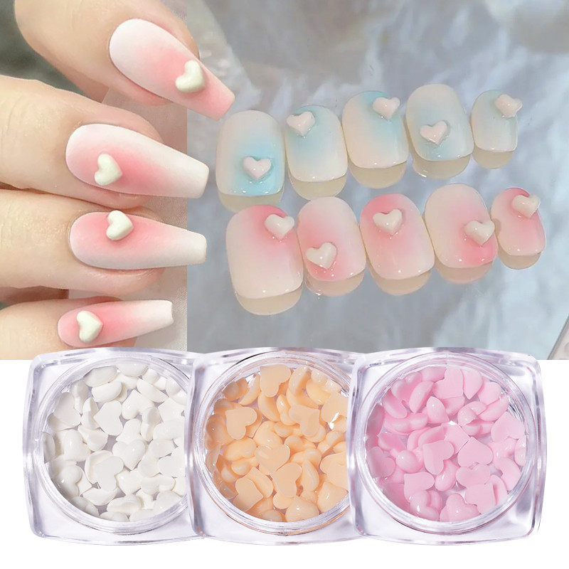 Culori bomboane Dimensiuni mixte Inimă de dragoste Mărgele de cristal rotunde AB 3D Nail Art Strasuri DIY Flatback Pietre acrilice Decorații