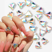 3D Širdies Nagų Dailės Dekoracijos Plokščia nugara Rožinis Kalnų krištolas Nagų Krištolo Pakabukai Dalis Aksesuarai „Pasidaryk pats“ nagų manikiūras