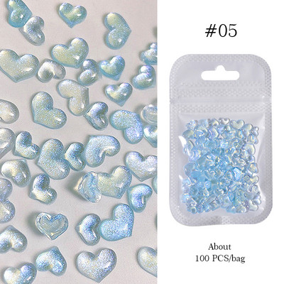 50 vnt Želė juostelė Bowknot Nail Art Charms 3D Spalvinga Permatoma Spalva Vasarinė Nagų Dekoracija Korėjos Auroras Nail Decor