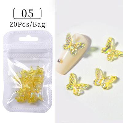 50 vnt Želė juostelė Bowknot Nail Art Charms 3D Spalvinga Permatoma Spalva Vasarinė Nagų Dekoracija Korėjos Auroras Nail Decor
