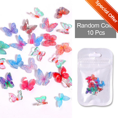 50 vnt Želė juostelė Bowknot Nail Art Charms 3D Spalvinga Permatoma Spalva Vasarinė Nagų Dekoracija Korėjos Auroras Nail Decor