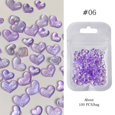 50 vnt Želė juostelė Bowknot Nail Art Charms 3D Spalvinga Permatoma Spalva Vasarinė Nagų Dekoracija Korėjos Auroras Nail Decor