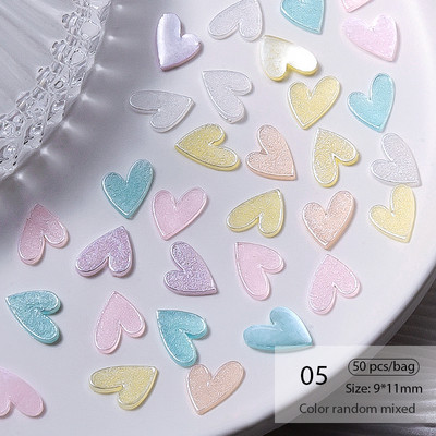 50 vnt Želė juostelė Bowknot Nail Art Charms 3D Spalvinga Permatoma Spalva Vasarinė Nagų Dekoracija Korėjos Auroras Nail Decor
