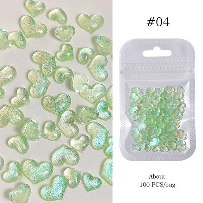 50 vnt Želė juostelė Bowknot Nail Art Charms 3D Spalvinga Permatoma Spalva Vasarinė Nagų Dekoracija Korėjos Auroras Nail Decor