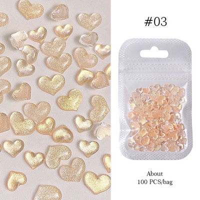 50 vnt Želė juostelė Bowknot Nail Art Charms 3D Spalvinga Permatoma Spalva Vasarinė Nagų Dekoracija Korėjos Auroras Nail Decor