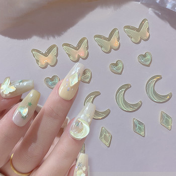 2023 New Butterflies Moon 3D Nail Art Decoration Auroras Heart Rhinestones Nail Charms Press on Nails Панделка Части Аксесоари
