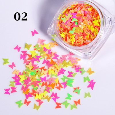 1 Κουτί Στρογγυλή Καρδιά Νιφάδα Νυχιών Glitter Πεταλούδα Αστέρι Σελήνη Καθρέφτης Παγιέτες Πέρλα Διακοσμητικό Εξαιρετικά Λεπτή Φέτα