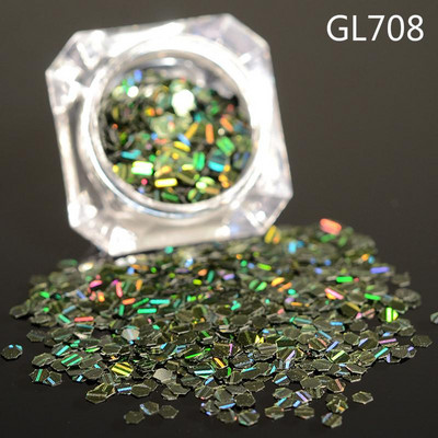 1 Κουτί Στρογγυλή Καρδιά Νιφάδα Νυχιών Glitter Πεταλούδα Αστέρι Σελήνη Καθρέφτης Παγιέτες Πέρλα Διακοσμητικό Εξαιρετικά Λεπτή Φέτα