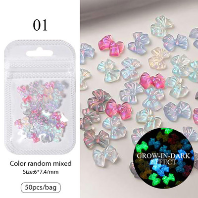 Daugiaspalvis Aurora Butterfly 3D Nail Art Charms blizgantis dervos spindesys tamsiai krištolo nagų puošmena gelio nagų puošmena „pasidaryk pats“ manikiūras
