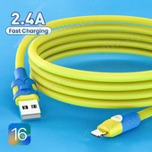 Eriti paks USB-laadimiskaabel iPhone`i 14 13 12 11 Pro Max XS 6s 7 8 Plus pehme TPE telefoni kiirlaadija juhtme andmelaadija juhe jaoks