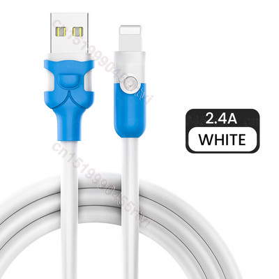 Eriti paks USB-laadimiskaabel iPhone`i 14 13 12 11 Pro Max XS 6s 7 8 Plus pehme TPE telefoni kiirlaadija juhtme andmelaadija juhe jaoks