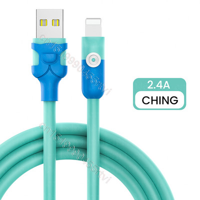 Eriti paks USB-laadimiskaabel iPhone`i 14 13 12 11 Pro Max XS 6s 7 8 Plus pehme TPE telefoni kiirlaadija juhtme andmelaadija juhe jaoks