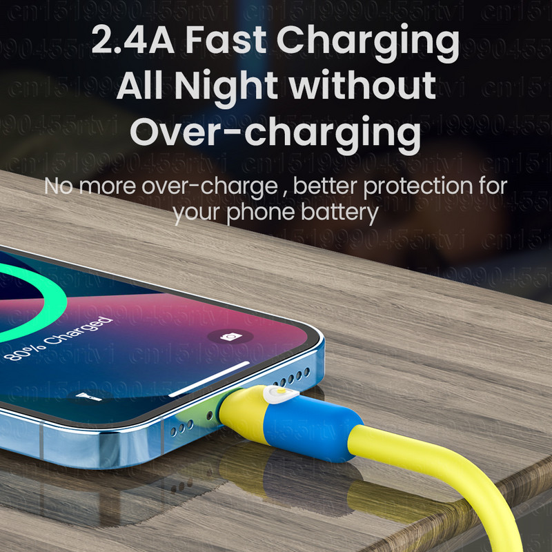 Itin storas USB įkrovimo laidas skirtas iPhone 14 13 12 11 Pro Max XS 6s 7 8 Plus Minkštas TPE telefono greito įkroviklio laido duomenų įkroviklio laidas