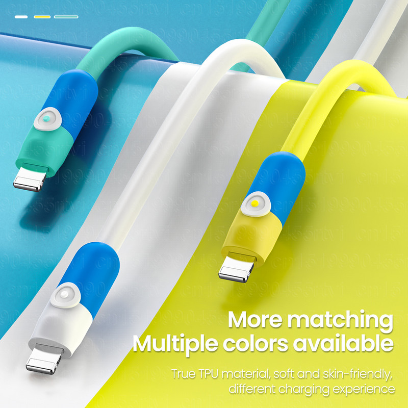 Itin storas USB įkrovimo laidas skirtas iPhone 14 13 12 11 Pro Max XS 6s 7 8 Plus Minkštas TPE telefono greito įkroviklio laido duomenų įkroviklio laidas