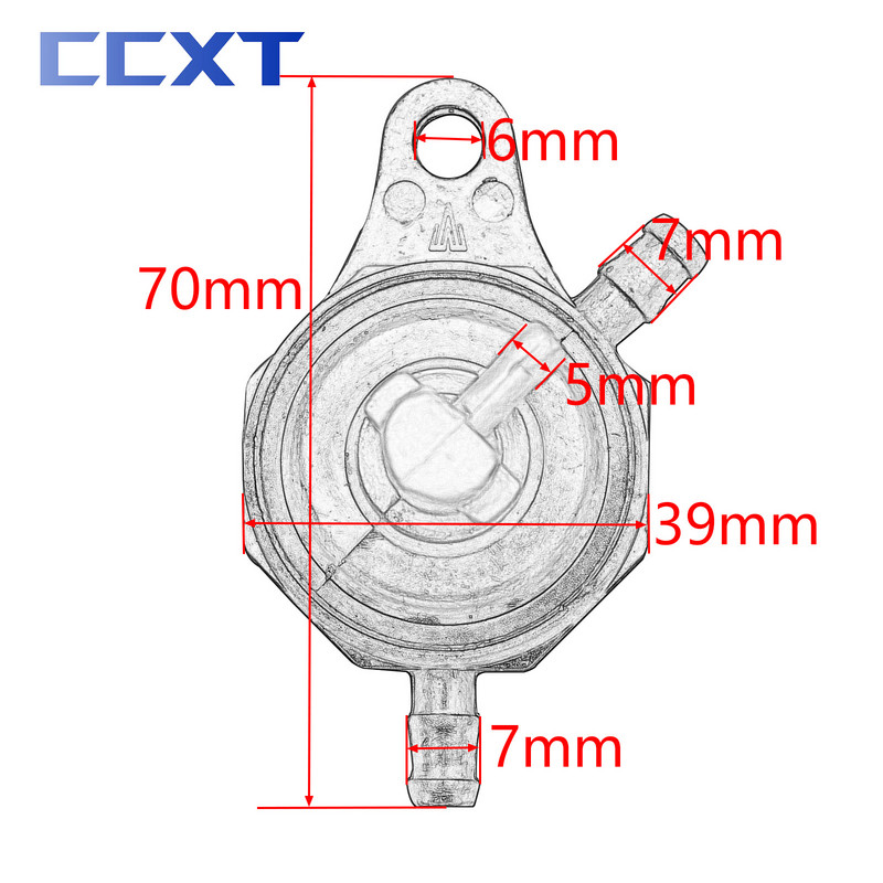 3 krypčių kuro vožtuvas vakuuminis degalai Petcock motociklo kuro vožtuvas motorolerio kuro čiaupas, skirtas Jonway Kazuma GY6 varikliui 50cc 125cc 150cc keturračiui