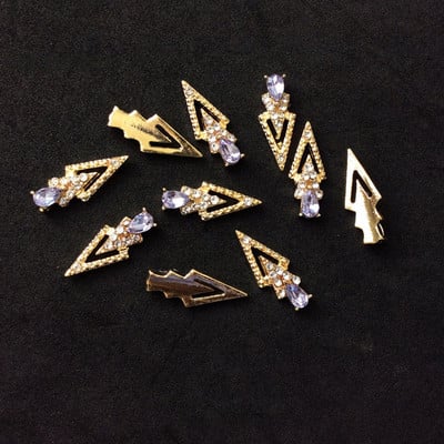 5 buc. Articole pentru unghii din aliaj 3D, modele lungi și goale, picături de apă, pentru unghii, cu strasuri, pentru inimă, accesorii pentru unghii, pentru bijuterii, pietre prețioase