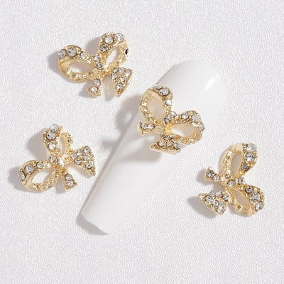 5 buc. Articole pentru unghii din aliaj 3D, modele lungi și goale, picături de apă, pentru unghii, cu strasuri, pentru inimă, accesorii pentru unghii, pentru bijuterii, pietre prețioase