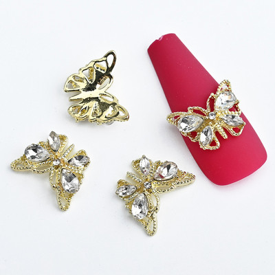 5 buc. Articole pentru unghii din aliaj 3D, modele lungi și goale, picături de apă, pentru unghii, cu strasuri, pentru inimă, accesorii pentru unghii, pentru bijuterii, pietre prețioase