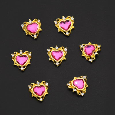 5 buc. Articole pentru unghii din aliaj 3D, modele lungi și goale, picături de apă, pentru unghii, cu strasuri, pentru inimă, accesorii pentru unghii, pentru bijuterii, pietre prețioase