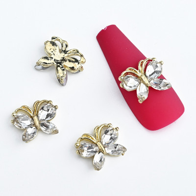 5 buc. Articole pentru unghii din aliaj 3D, modele lungi și goale, picături de apă, pentru unghii, cu strasuri, pentru inimă, accesorii pentru unghii, pentru bijuterii, pietre prețioase