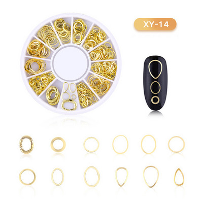 Μικτά 12 στυλ Ασημένιο 3D Star Moon Metal Rivet Ongles Διακόσμηση νυχιών Αξεσουάρ Μανικιούρ Γούρια Καρφιά για κοσμήματα από κράμα