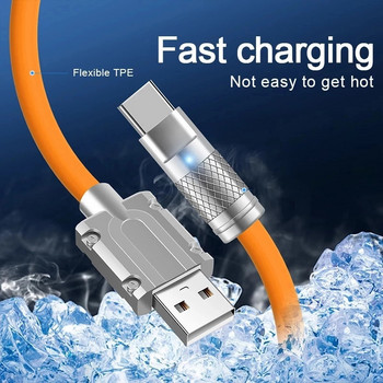 120W кабел за супер бързо зареждане USB Type C Течен силиконов кабел Quick Charge USB кабел за Xiaomi Huawei Samsung USB C кабел