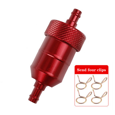 6 boja, 8 mm filtar goriva za motocikle, linijski benzinski dizel za motocikle, skutere, kromirane aluminijske filtre za gorivo