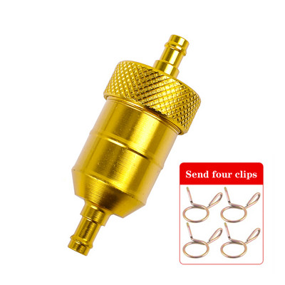 6 boja, 8 mm filtar goriva za motocikle, linijski benzinski dizel za motocikle, skutere, kromirane aluminijske filtre za gorivo