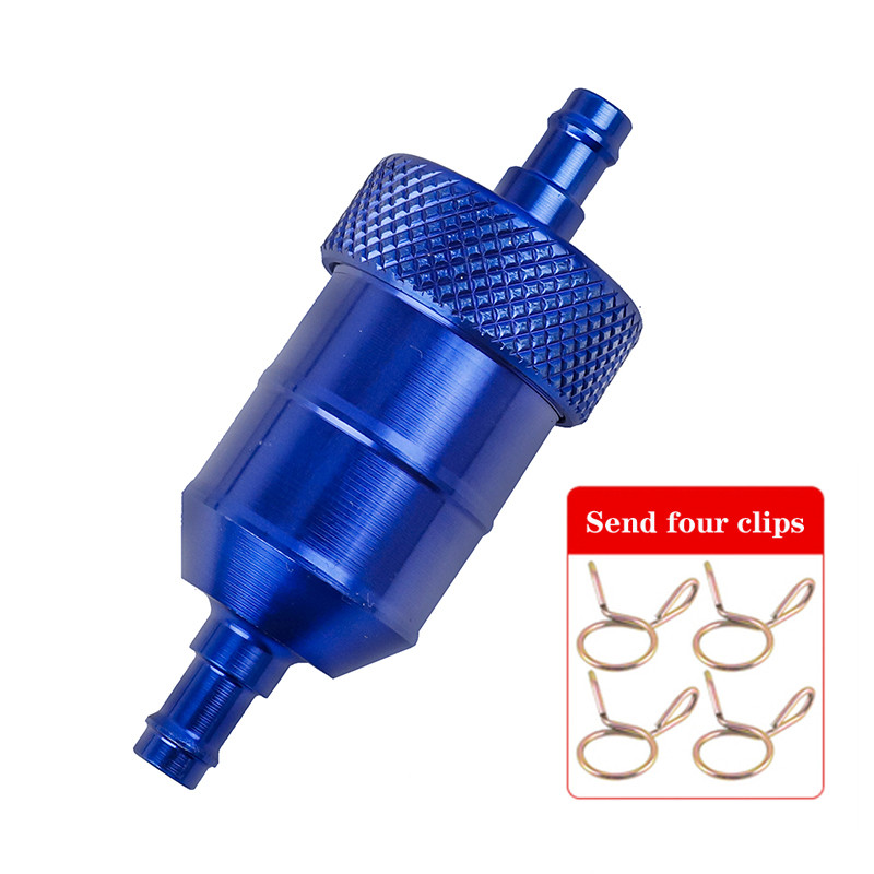 6 boja, 8 mm filtar goriva za motocikle, linijski benzinski dizel za motocikle, skutere, kromirane aluminijske filtre za gorivo