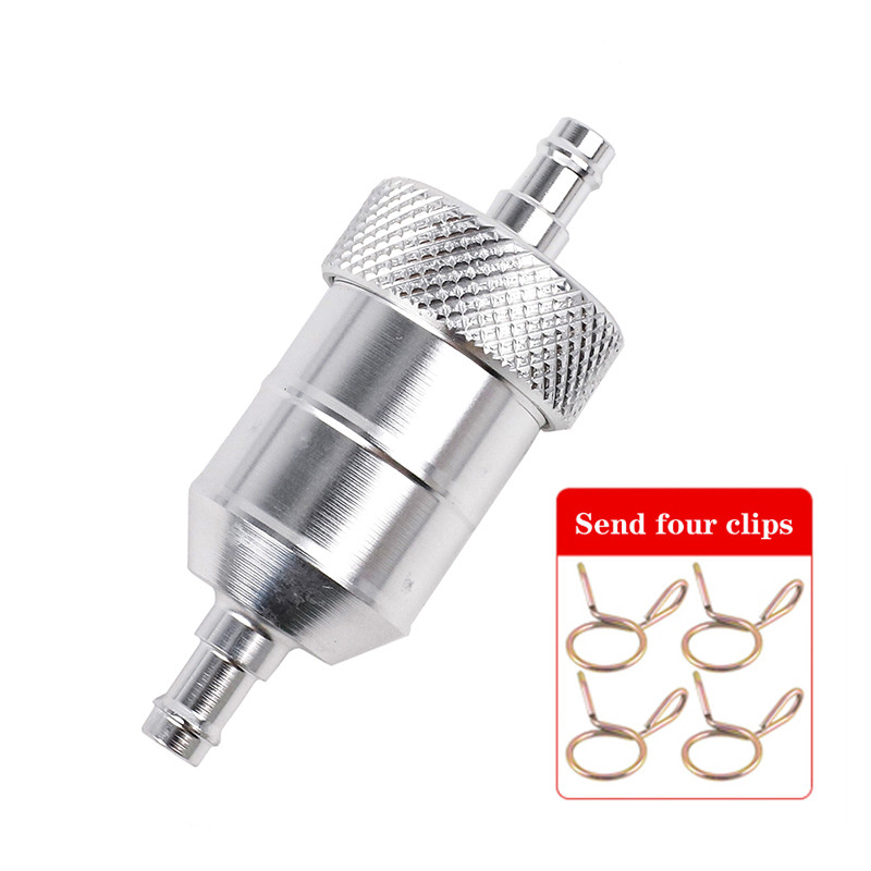 6 boja, 8 mm filtar goriva za motocikle, linijski benzinski dizel za motocikle, skutere, kromirane aluminijske filtre za gorivo