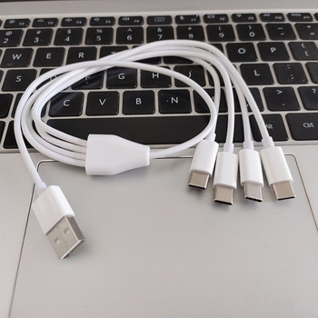50 см мулти USB C сплитер кабел 4 в 1 кабел за зареждане с 4 мъжки щепсела Type-C за мобилен телефон кабел за зареждане на таблет 24BB