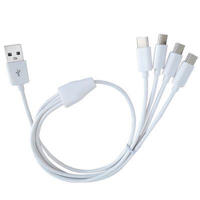 50 cm pikkune mitme USB C splitteri kaabel 4-ühes laadimisjuhe 4 C-tüüpi isase pistikuga mobiiltelefoni tahvelarvuti laadimiskaabel 24BB