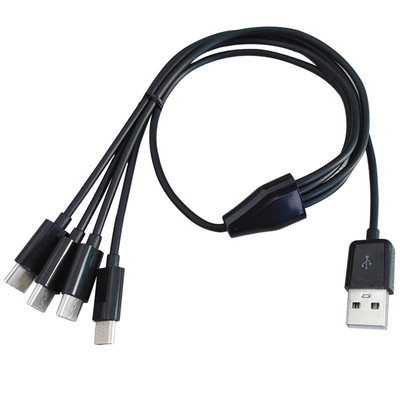 50 cm pikkune mitme USB C splitteri kaabel 4-ühes laadimisjuhe 4 C-tüüpi isase pistikuga mobiiltelefoni tahvelarvuti laadimiskaabel 24BB