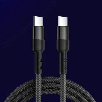 USB C към USB C плетено бързо зарядно устройство 100W 5A PD плетен USB C кабел Кабел за бързо зареждане 100W двоен кабел тип C за iphone iPad