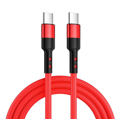 USB C to USB C punutud kiirlaadija 100 W 5A PD punutud USB C kaabel kiirlaadimiskaabel 100 W kahe tüüpi C kaabel iphone iPadile