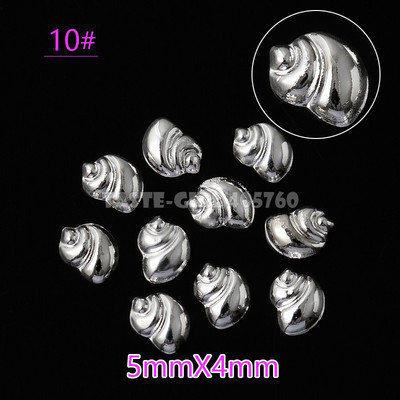 500 vnt. 3D sidabro aukso vandenyno jūros gyvybės kriauklės Jūros žvaigždės sraigės hipokampo plunksnos metalinės smeigės nagų dailės kniedės manikiūro dekoras