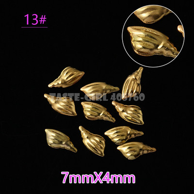 500 vnt. 3D sidabro aukso vandenyno jūros gyvybės kriauklės Jūros žvaigždės sraigės hipokampo plunksnos metalinės smeigės nagų dailės kniedės manikiūro dekoras